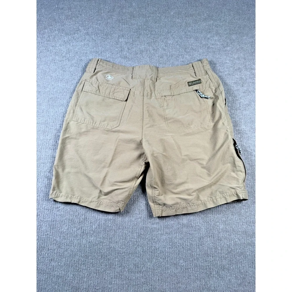 Columbia Cargo Shorts Mens 36x9.5  Relaxed Fit Cotton Beige Outdoor Beach Summer
